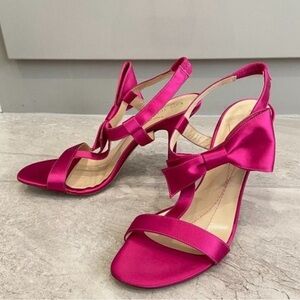 Kate Spade Satin Hot Pink Heels with Bow detail/ Dress Sandals 8.5